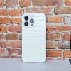 Чехол для iPhone 14 MAX PRO, имитация кожи, белый, противоударный с защитой экрана/камеры