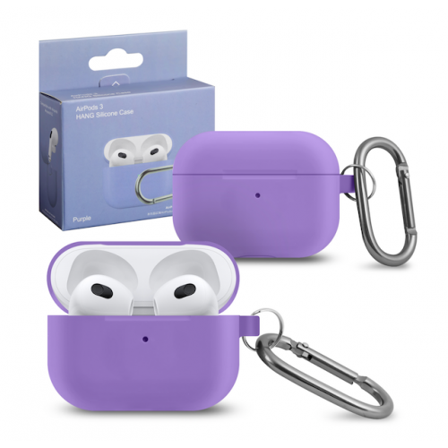 Чехол для наушников AirPods 3 с карабином, Purple 