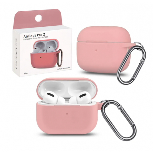 Чехол для наушников AirPods PRO2, с карабином Pink