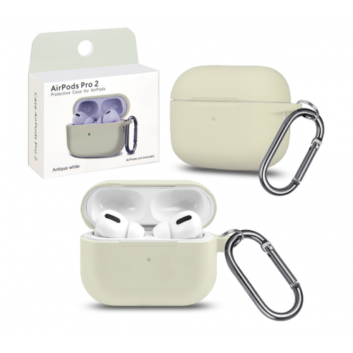 Чехол для наушников AirPods PRO2, с карабином Antique white