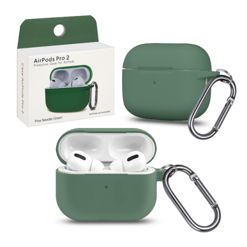 Чехол для наушников AirPods PRO2, с карабином Pine Needle Green