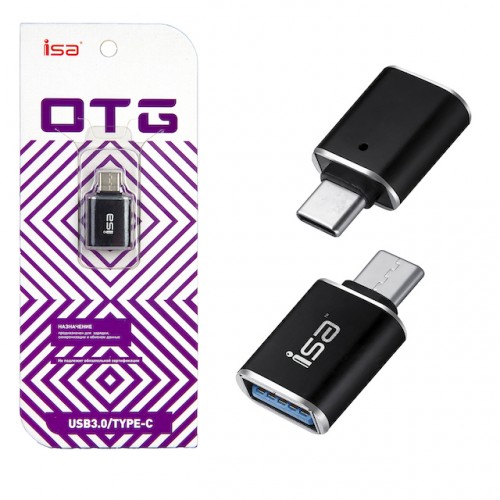 Переходник OTG  USB 3.0 на Type-C G-15 ISA black
