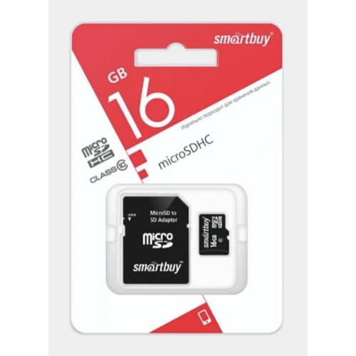 Карта памяти Smartbuy 16GB с адаптором