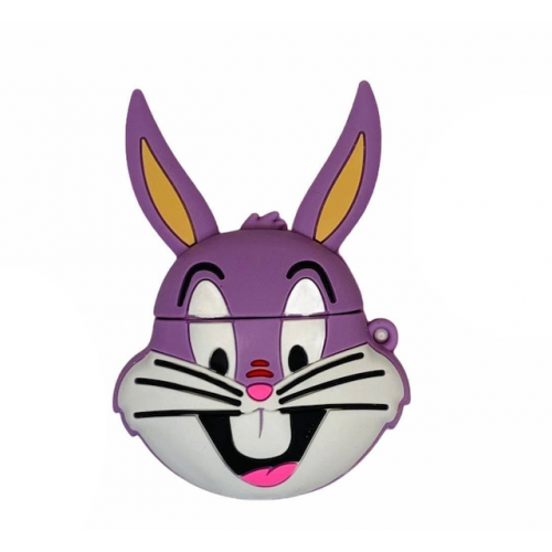 Чехол для наушников Air Pods 1/2, Багз Банни (Bugs Bunny) фиолетовый